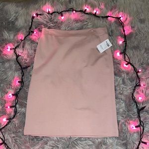 Blush pink pencil skirt